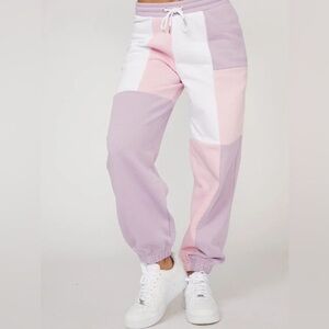 Skinny Dip London Pink and Purple Colorblock Joggers Sz XS NWT